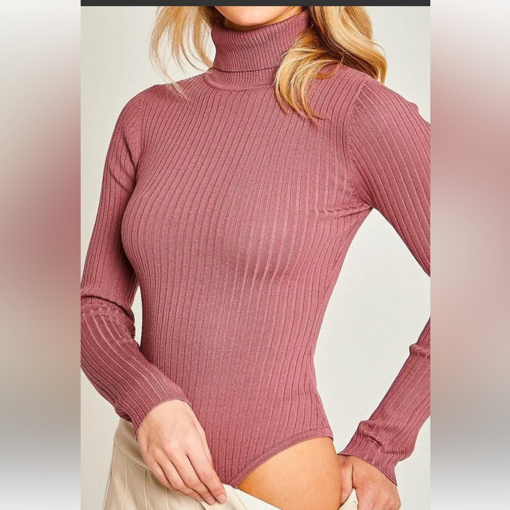 Nasty Gal Ribbed Mauve Bodysuit